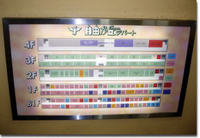 自由が丘デパート 内照式インフォメーション